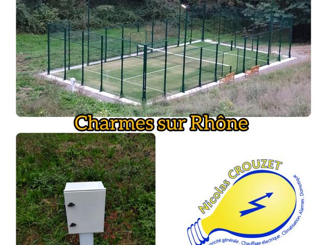 Equipement d'un coffret électrique pour terrain de padle_ 07800 Charmes sur Rhône